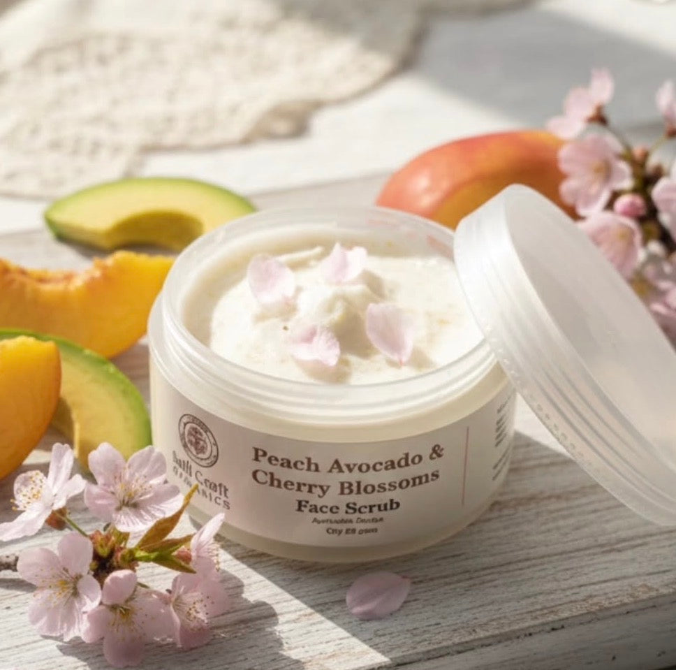 Organic Peach avocado & cherry blossoms Face scrub -50g
