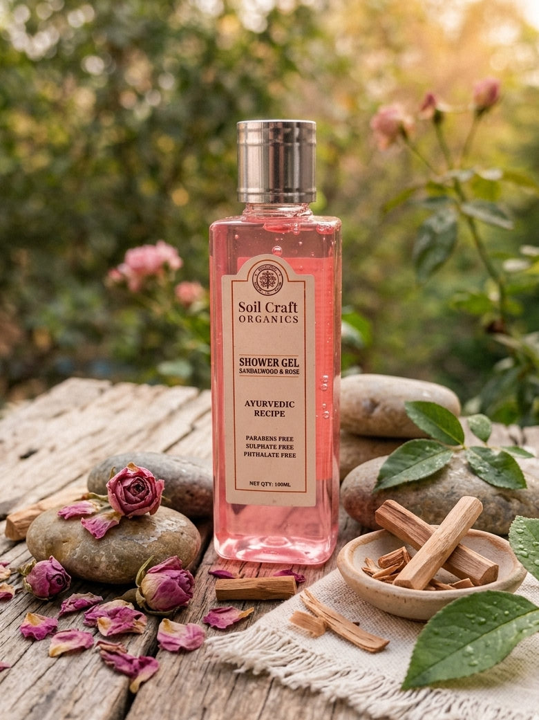 ORGANIC Sandalwood & Rose shower gel 100ml